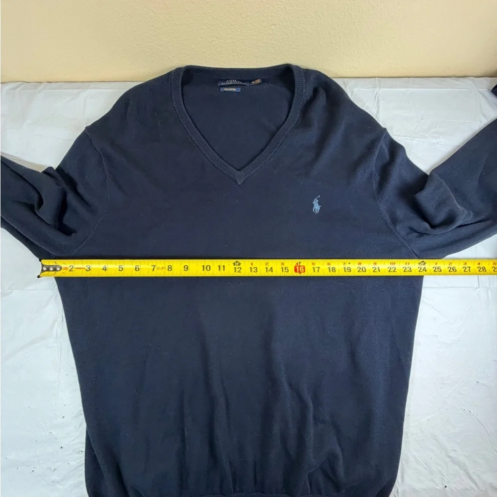 Polo‎ by Ralph Lauren Dark Navy V-Neck Sweater with Light Blue Pony